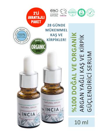 INCIA 0 Natural Eyebrow and Eyelash Strengthening Serum Herbal Thickening Intensive Care Oil 10 ml 2 X Pieces