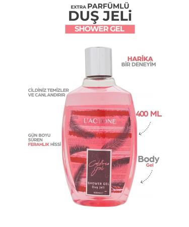 L'ACTONE California Girls Shower Gel 400 ml / Extra Perfumed Shower Gel - Buy Online on GoSupps.com