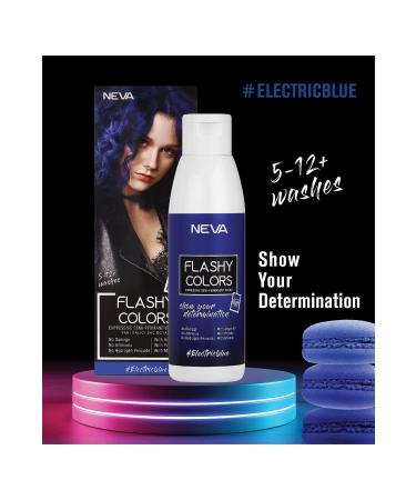 Neva Flashy Colors ELECTRIC BLUE Direct Applied Semi-Permanent Hair Dye 100ml (vegan) - Buy Online on GoSupps.com