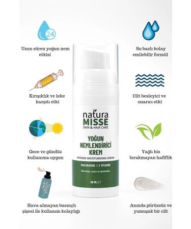 naturamisse Intensive Moisturizing Cream 50 ml Niacinamide Repair Nourishing Anti-Wrinkle Water-Based Daily Cream - Buy Online on GoSupps.com