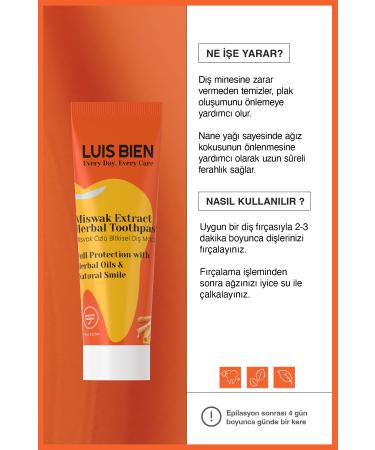 Luis Bien Miswak Extract Whitening Toothpaste | Herbal Content | Bad Breath Prevention 75 ml - Buy Online on GoSupps.com