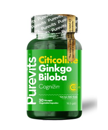 Purevits Ginkgo Biloba Citicoline + Focus - 30 Vegan Capsules