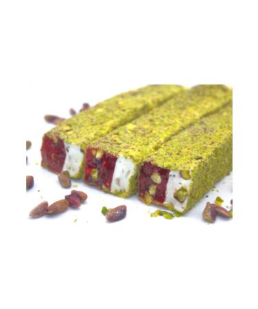 Muhabbet Food Pomegranate Milk Plenty of Pistachio Cut Turkish Delight 500 Grams
