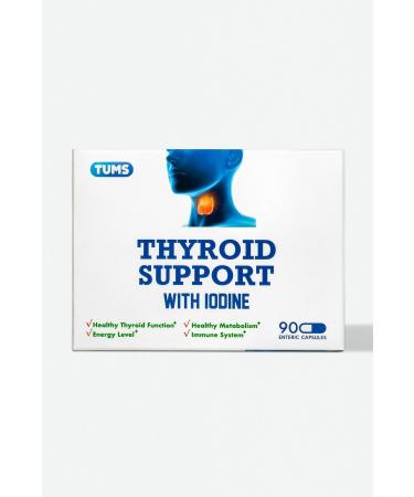Tums Thyroid Support | Iodine Zinc Selenium Thyroid Support 90 Enteric Capsules - 3 Months Use