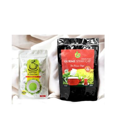 Enye il ay Pure Matcha 50 Gr + Teapot Bag Gourmet Black Tea 250 Gr