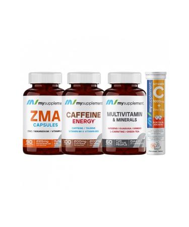 Mysupplement Athlete Vitamin Support Package (zma - Caffein - Multivitamin&minerals - Vitamin C)