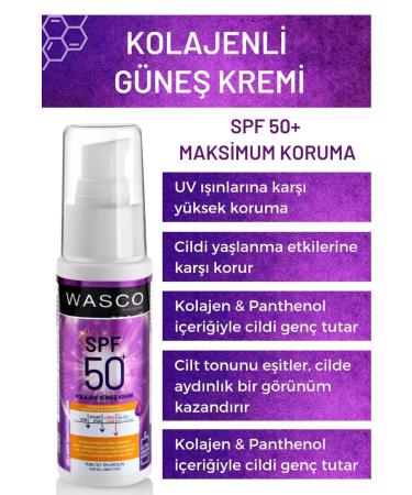 wasco Anti-Aging Spf50+ Collagen Sunscreen (collagen-panthenol-hyaluronic Acid) 50ml - Buy Online on GoSupps.com