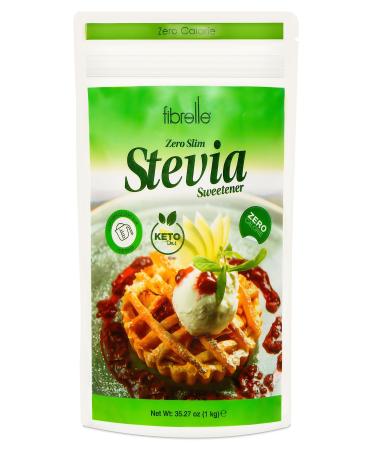 Fibrelle Zero Slim Stevia Sweetener 1 Kg Suitable for Keto / Ketogenic / Vegan Diet.