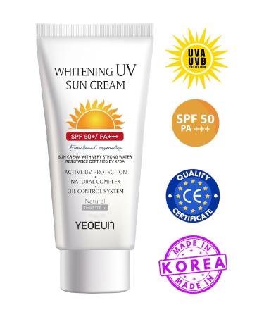 BISPACK Natural Content Brightening High Protection Whitening UV Sun Cream SPF50 + PA+++