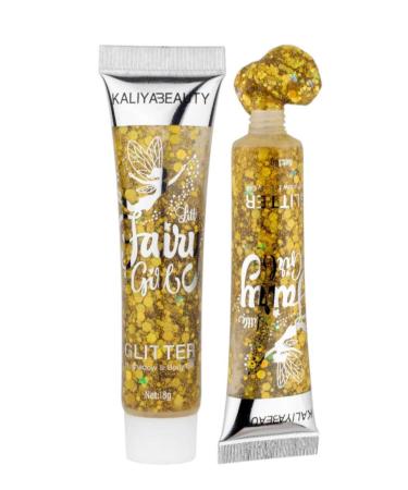 KALIYABEAUTY Face and Body Fairy Girl Glitter Gel Silver 6 Different Glitter Tones and Colors