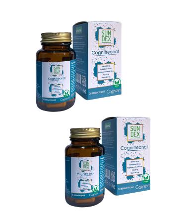 Sun Dex Family Health Since 2021 2-Pack Cognitreonate Citicoline Phosphatidylserine Mg L-Threonate PQQ Vitamin B6 30 Herbal Capsules