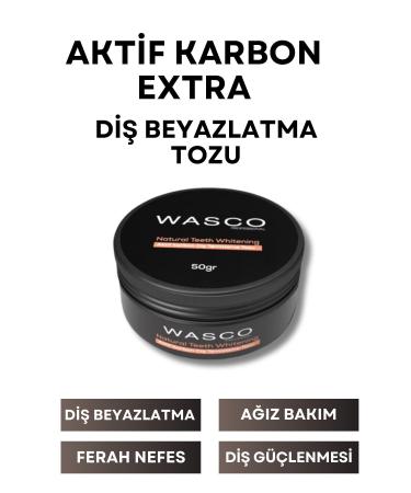 wasco Active Carbon Teeth Cleaning Powder 50 Gr Extra Whitening Tooth Powder + Mint