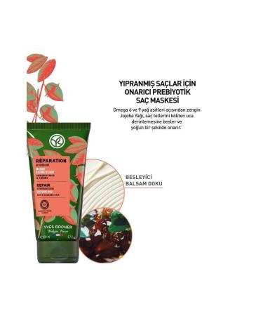 Yves Rocher Repairing Prebiotic Hair Mask - Damaged Hair / Reparation 200ml - Buy Online on GoSupps.com