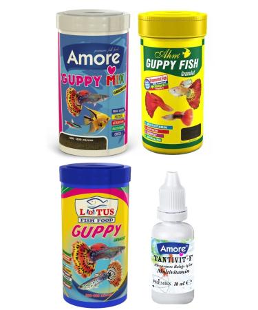 AMORE Guppy Mix Granules 3 types 250ml Box Aquarium Fish Food Multivitamin
