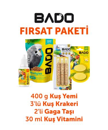 Bado Bird Introduction Package 4 (FEED VITAMIN CRACKER BEAK STONE)