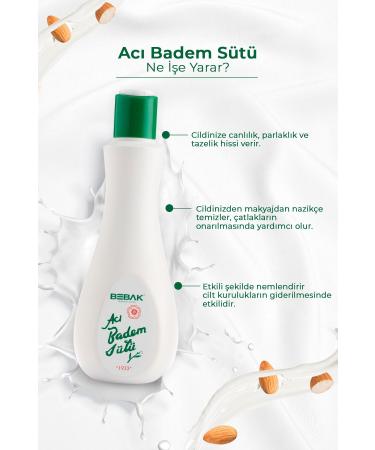 Bebak Bitter Almond Skin and Make-Up Remover Moisturizing Care Milk 215 ml - Buy Online on GoSupps.com