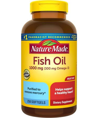 Nature Made Fish Oil 1000 mg 250 Softgels