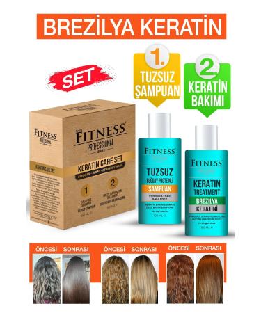 Fitness Professional Hair Straightener Permanent Brazilian Blow Dry Keratin Care Set + Paraben-Free Salt-Free Shampoo 1000 Ml - Buy Online on GoSupps.com