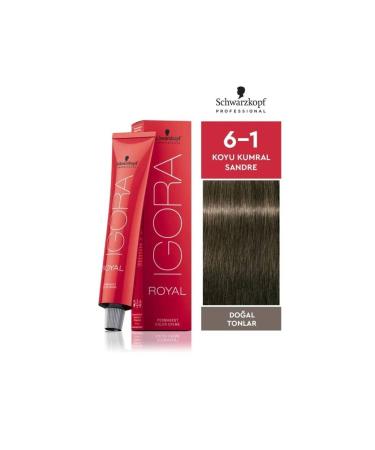 Schwarzkopf Igora Royal Natural Tones 6-1 Dark Blonde Sandre Hair Dye 60ml