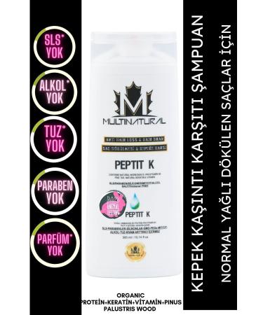 multinatural Anti Dandruff and Seborrheic Hair Loss Shampoo Eczema -ns Keratin Protein Peptide Caffeine Eczema