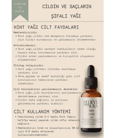 Believe Your Aura Castor Oil - 0 Pure and Natural Skin and Hair Care Oil - Castor Oil - 10 ml - Buy Online on GoSupps.com