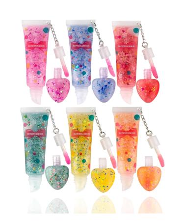 ROWENAROSE 6-Piece Lip Gloss Mini Heart Glitter Lipgloss Set - Buy Online on GoSupps.com