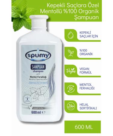 Spumy Menthol Freshness Organic Shampoo for Dandruff Hair - 600 ml