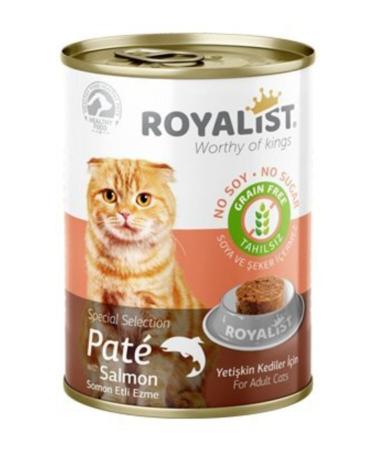 Royalist Adult Cat Paste Canned with Salmon Meat 400 Gr 12 Liters