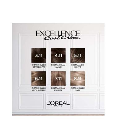 L'Oreal Paris L'Or al Paris Excellence Cool Creme 6.11 Extra Ash Dark Blonde Hair Dye - Buy Online on GoSupps.com