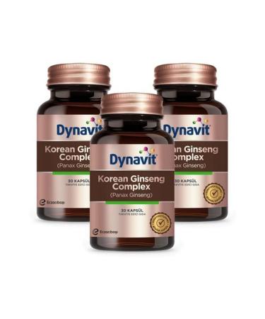 Dynavit Korean Ginseng Complex 30 Capsules 3 Pieces