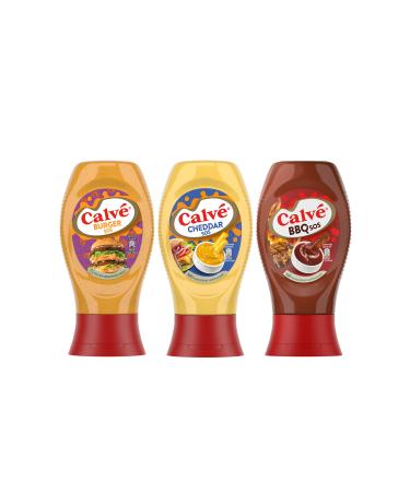 Calve BBQ Sauce 290g + Cheddar Sauce 240g + Burger Sauce 245g - Buy Online on GoSupps.com