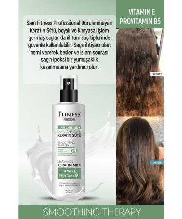 Fitness Professional Leave-In Keratin Milk 250 ml Repairing Volumizing Vitamin E Provitamin B5 Hair Care Milk - Buy Online on GoSupps.com