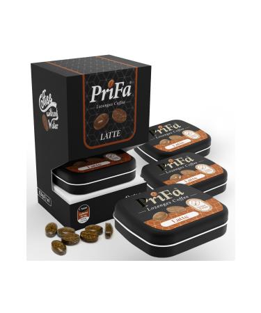 prifa Coffee Tablets | Latte | Sugar Free | Vegan | Emergency Coffee | Real Absorbable Coffee 4X25