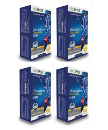 ELAS S PHARMA Glucosamine Chondroitin Msm 1500 Mg 60 Tablets Pack of 4