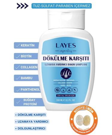 Layes Fast Hair Growth Anti-Loss Repair Care Shampoo Salt-Free Paraben-Free Sulfate-Free