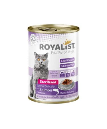 Royalist Salmon Piece Meat Gravy Sauce Canned Curry Cat Food 400 Gr 12 Liters