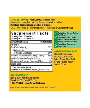 Nature Made Calcium 500 mg 80 Gummies - Buy Online on GoSupps.com