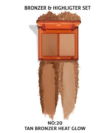 Pastel Bronzer & Highlighter Set Sun Kissed 02 Tan Bronze & Heat Glow - Buy Online on GoSupps.com