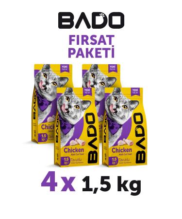Bado Adult Cat Food Chicken Meat 1.5 Kg 4 Pieces