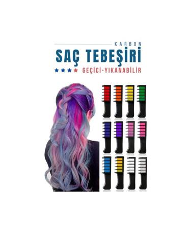 Transformacion 12 Colors Fast Hair Coloring Chalk Temporary 718213