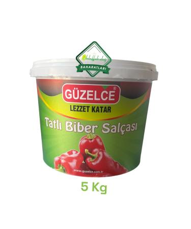 G zelce Hac o lu Spice Hatay Local Natural Pepper Paste Hot-Sweet 5 Kg / 5000 gr Bucket
