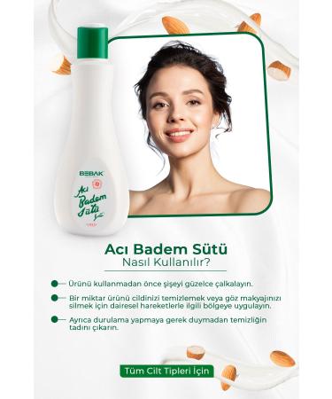 Bebak Bitter Almond Skin and Make-Up Remover Moisturizing Care Milk 215 ml - Buy Online on GoSupps.com