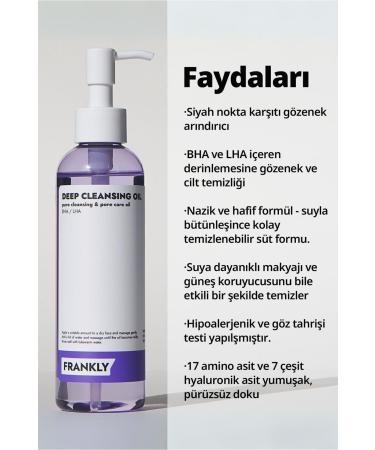 FRANKLY Blackhead Purifying Deep Makeup Cleansing Oil with BHA 200ml - Buy Online on GoSupps.com