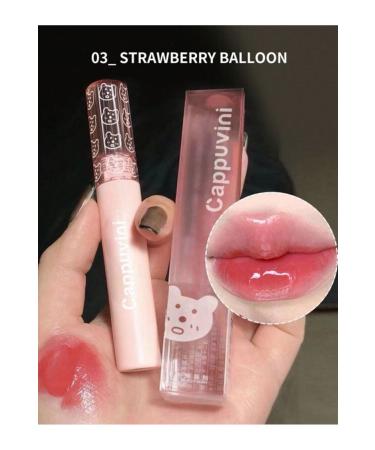 cappuvini Cat Patterned Lip Gloss 1 Piece 3 Number Tint Gloss