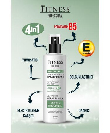 Fitness Professional Leave-In Keratin Milk 250 ml Repairing Volumizing Vitamin E Provitamin B5 Hair Care Milk - Buy Online on GoSupps.com