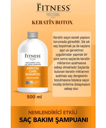 Fitness Professional Keratin Care Shampoo 500 Ml Moisturizing Plumping Volumizing Effect - Buy Online on GoSupps.com