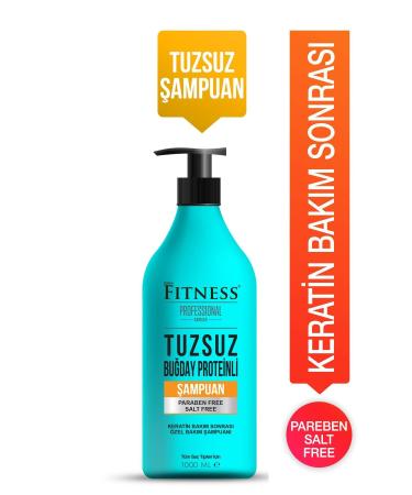 Fitness Professional Salt-Free Shampoo 1000 ml Brazilian Blow Dry Keratin Care Shampoo Paraben-Free and Wheat Protein
