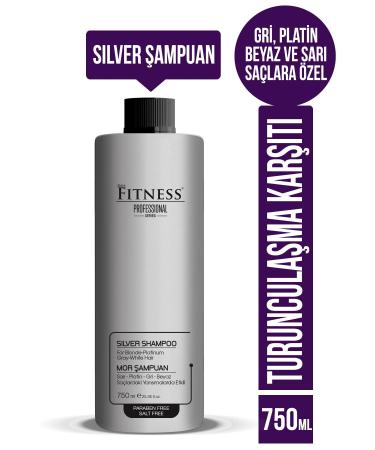 Fitness Professional Silver Purple Shampoo Suitable for Gray White Platinum Blonde Hair 750 ml