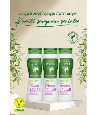 Komili Vegan Basic Care Shampoo for Dry and Damaged Hair Set of 3 - 3 X 500 ML - Buy Online on GoSupps.com