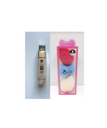 RS Ronassi Cosmetics Rs Ronassi Matte Foundation 30ml -03- And 3-Piece Pear Makeup Sponge Set
